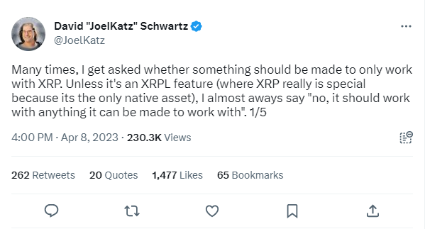 New Tweet by Ripple Blockchain CTO David Schwartz